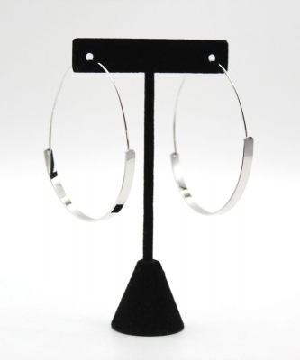 Flat Hoop Earrings EH700015  Silver